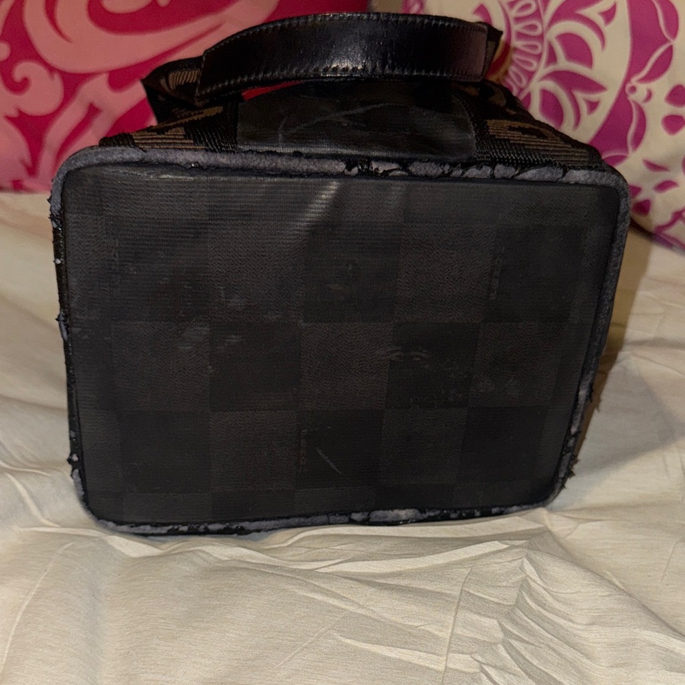 Painted FENDI Roma Nylon Tote Bag Black Rare - Picture 12 of 14
